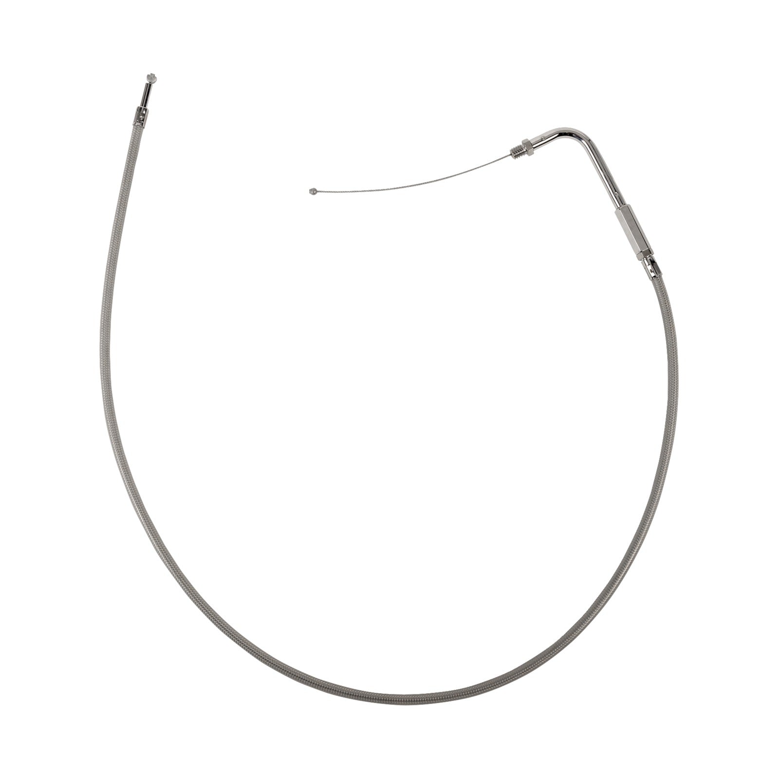 DRAG SPECIALTIES - STAINLESS BRAIDED THROTTLE CABLE - 32-1/2"