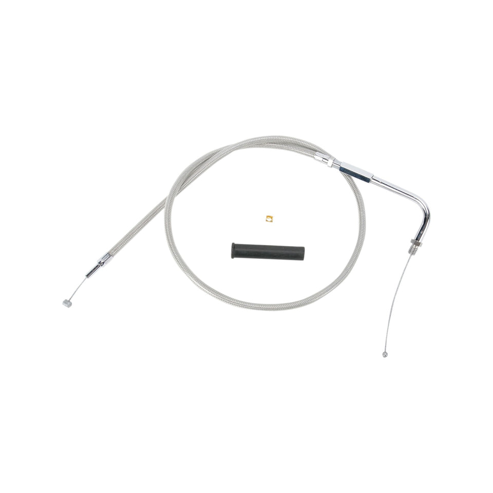 DRAG SPECIALTIES - STAINLESS BRAIDED THROTTLE CABLE - 34-1/2"