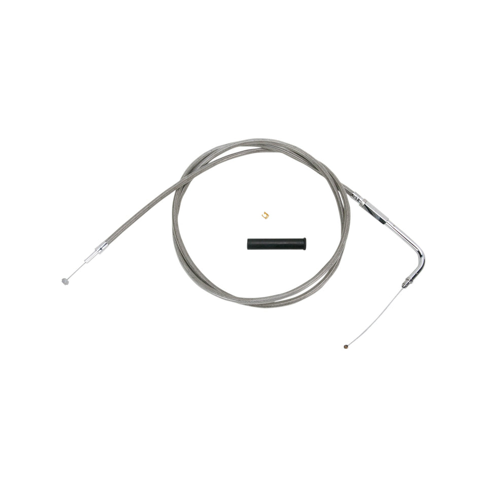 DRAG SPECIALTIES - STAINLESS BRAIDED THROTTLE CABLE - 58"