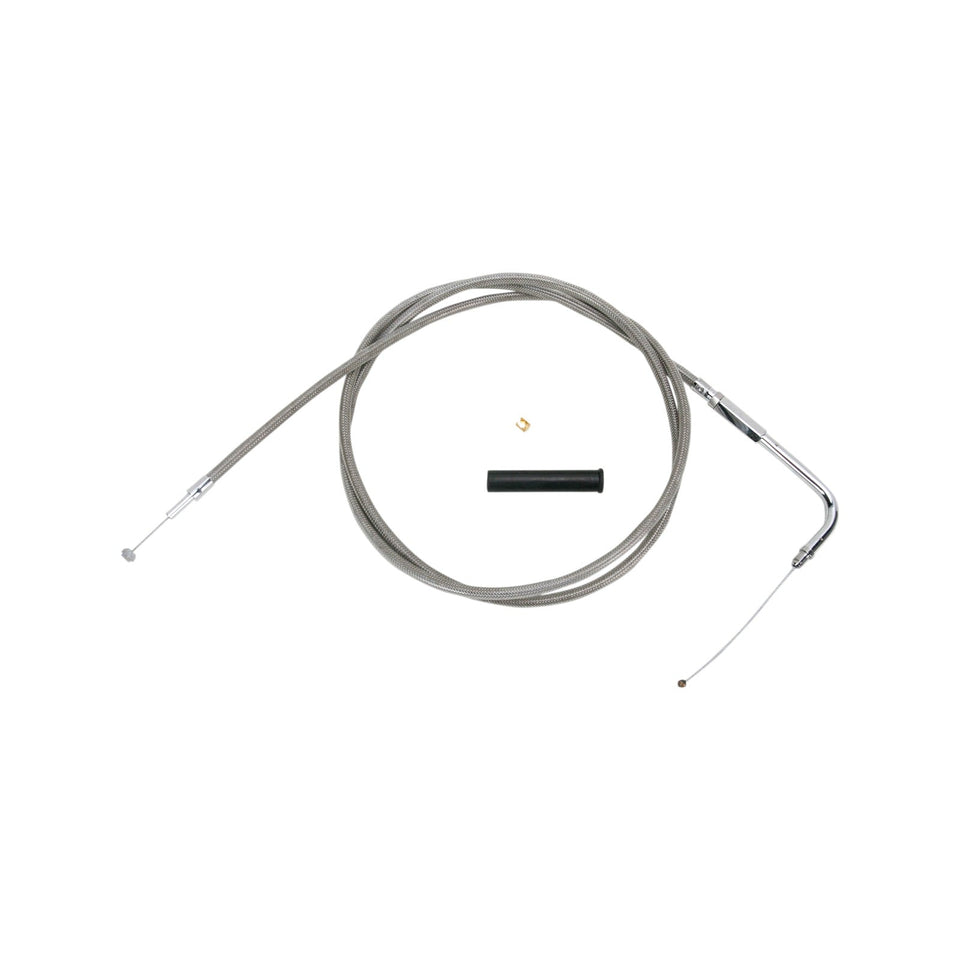 DRAG SPECIALTIES - STAINLESS BRAIDED THROTTLE CABLE - 58"