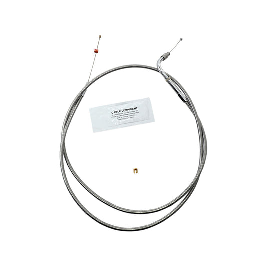 BARNETT - STAINLESS STEEL THROTTLE CABLE - +10" - '02-'07 FLH