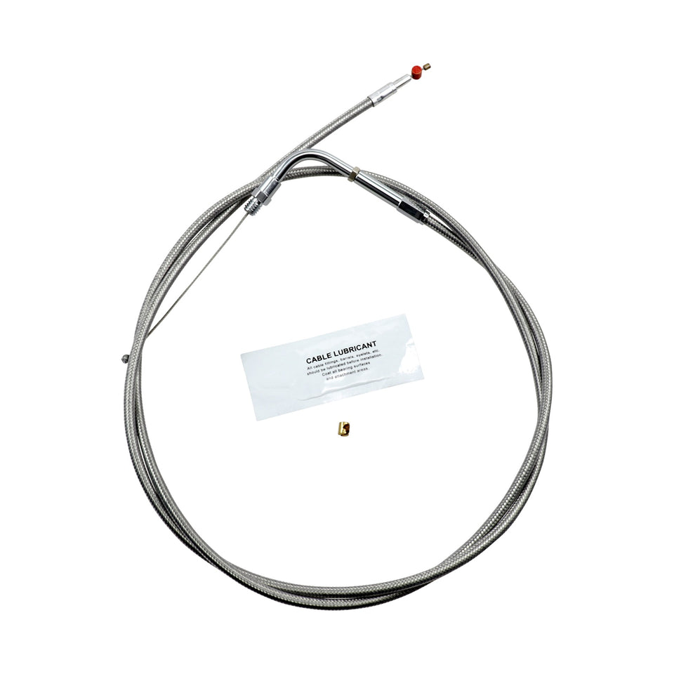 BARNETT - STAINLESS STEEL THROTTLE CABLE - +12" - '90-'95 TOURING