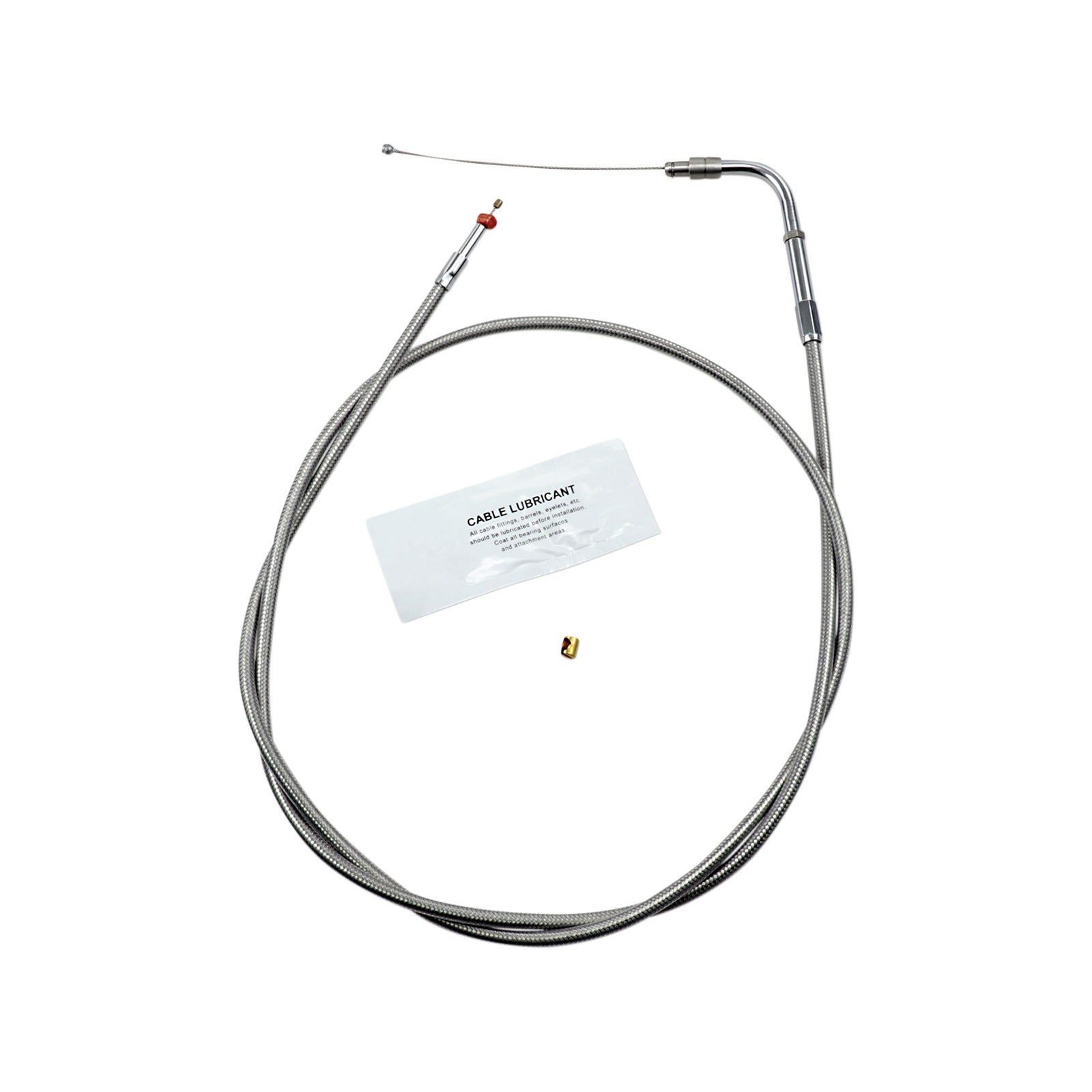 BARNETT - STAINLESS STEEL THROTTLE CABLE - +12" - '02-'07 FLH