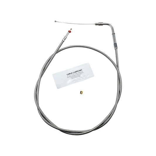 BARNETT - STAINLESS STEEL THROTTLE CABLE - +12" - '02-'07 FLH