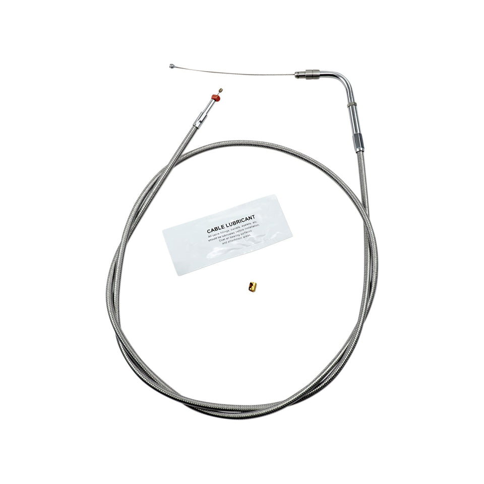 BARNETT - STAINLESS STEEL THROTTLE CABLE - +12" - '02-'07 FLH