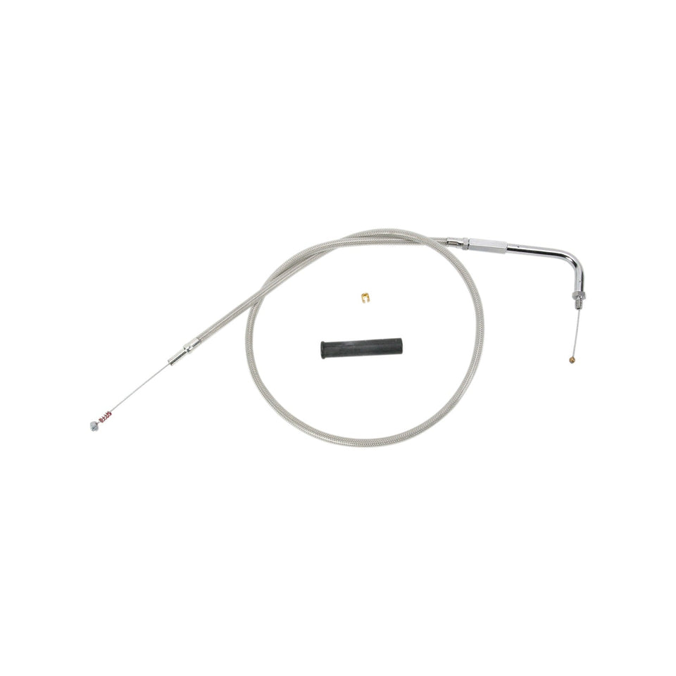 DRAG SPECIALTIES - STAINLESS BRAIDED IDLE CABLE - 32-1/2"