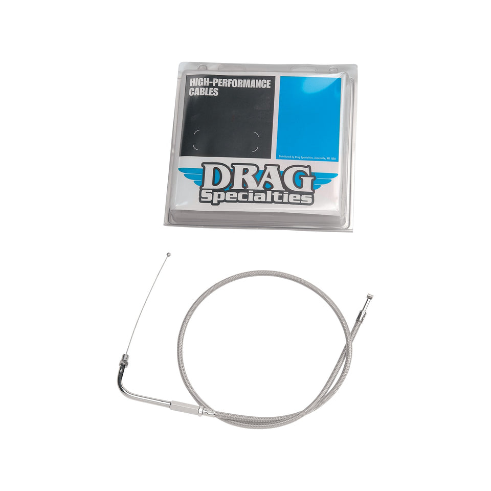 DRAG SPECIALTIES - STAINLESS BRAIDED IDLE CABLE - 42"