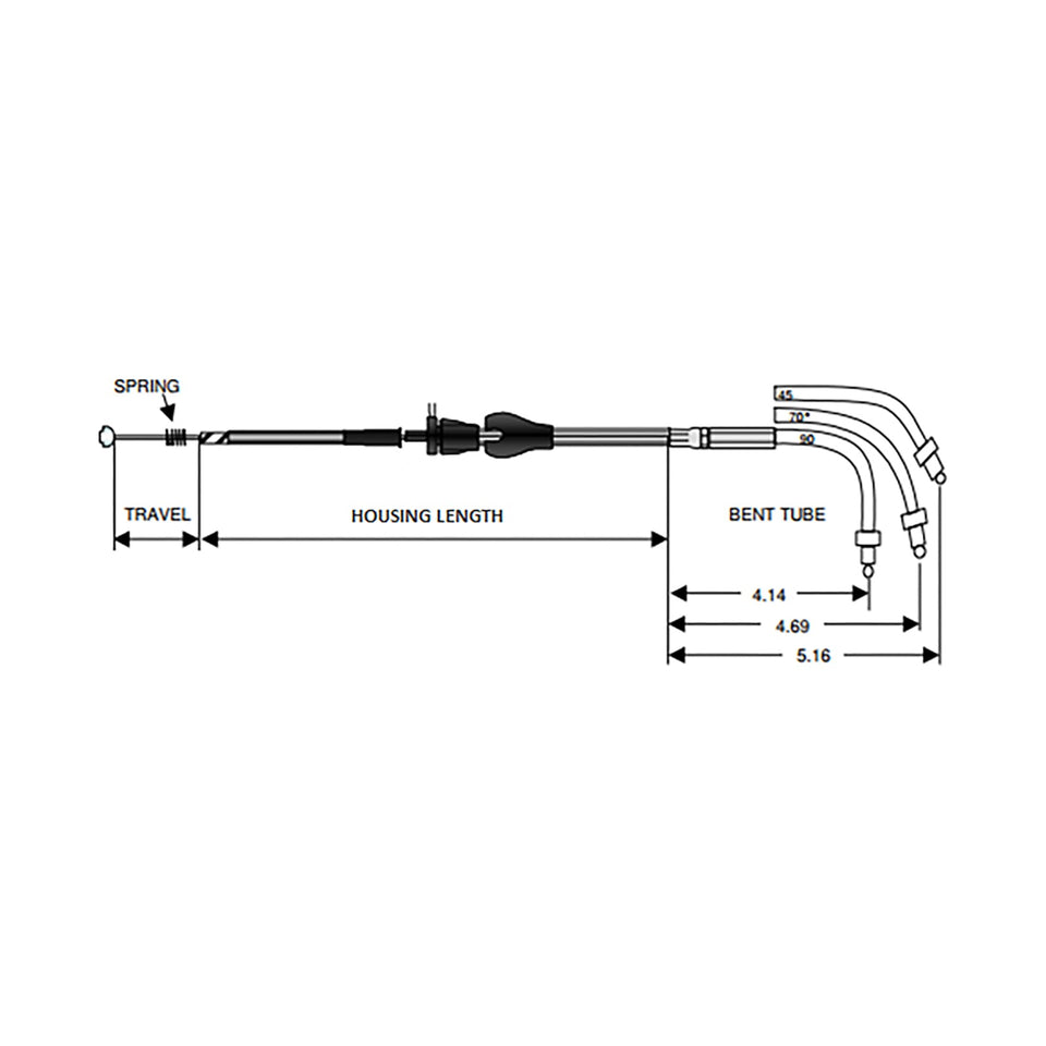 DRAG SPECIALTIES - STAINLESS BRAIDED IDLE CABLE - CRUISE - 38-7/8"