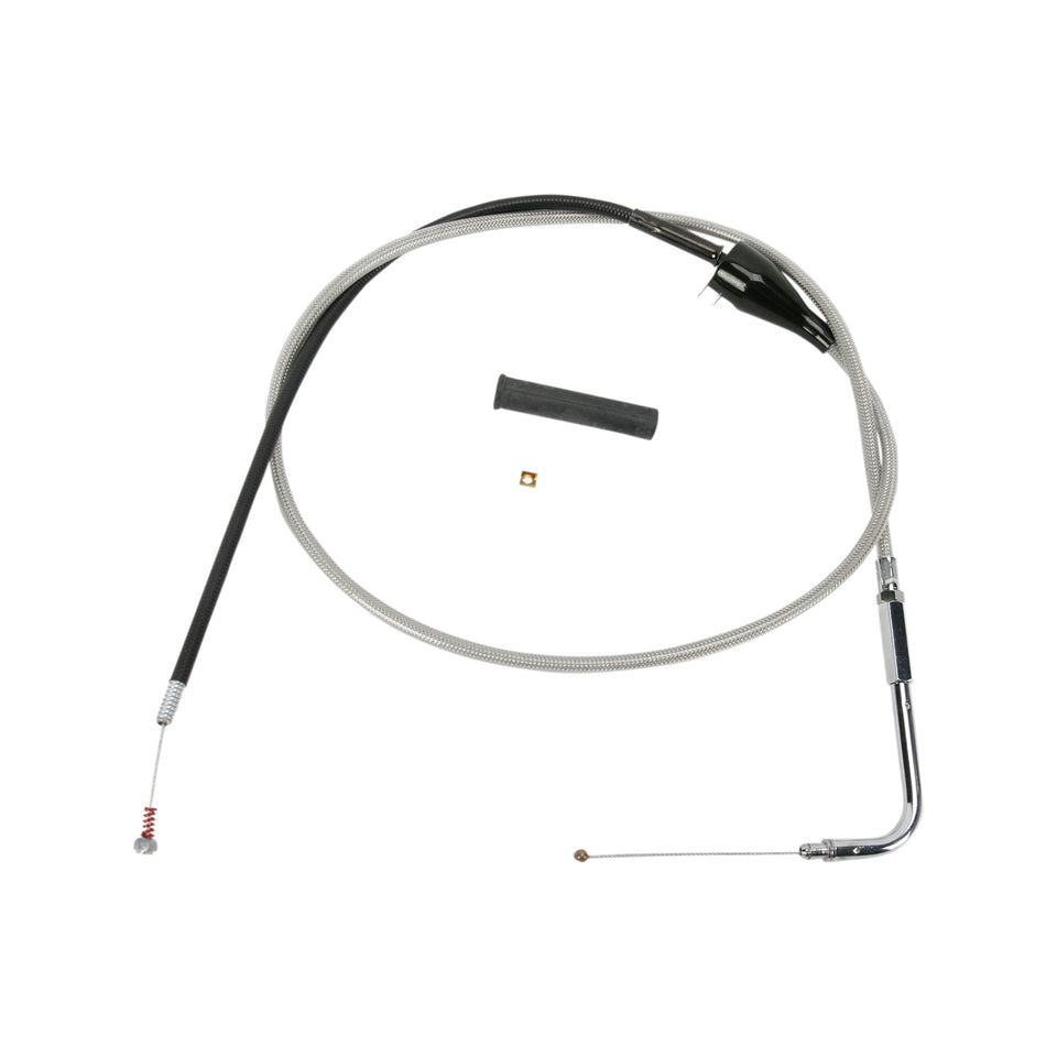 DRAG SPECIALTIES - STAINLESS BRAIDED IDLE CABLE - CRUISE - 48"