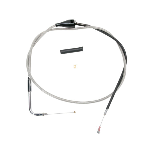 DRAG SPECIALTIES - STAINLESS BRAIDED IDLE CABLE - 52"