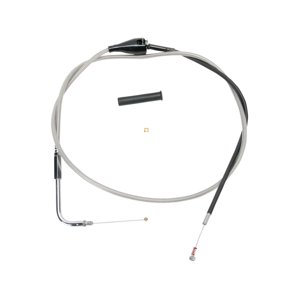 DRAG SPECIALTIES - STAINLESS BRAIDED IDLE CABLE - 52"