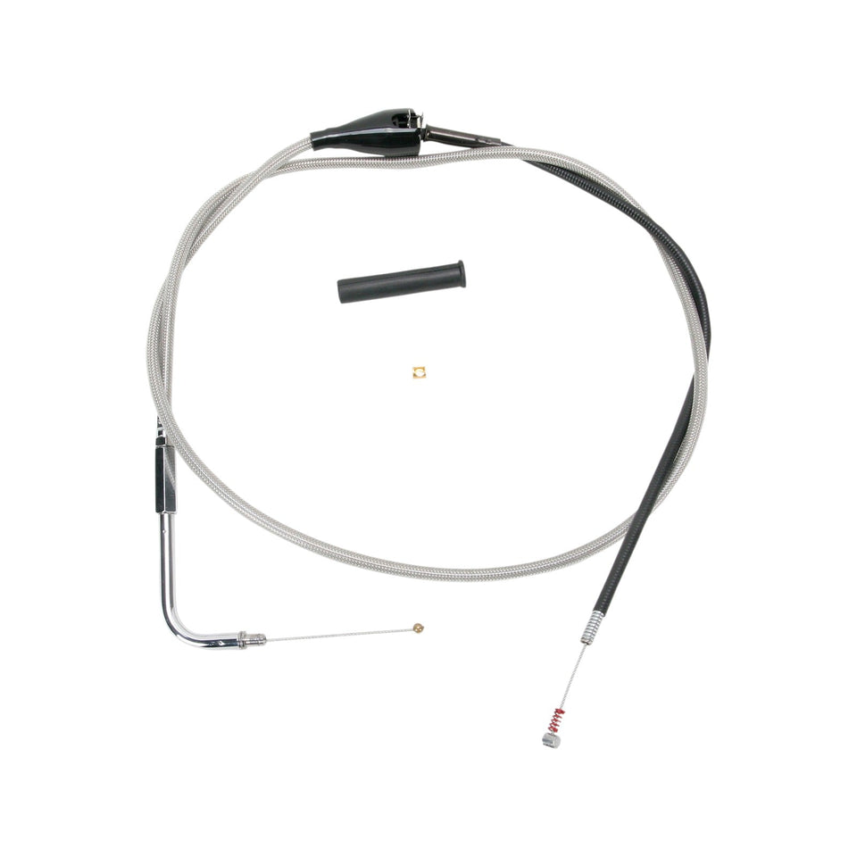 DRAG SPECIALTIES - STAINLESS BRAIDED IDLE CABLE - 52"