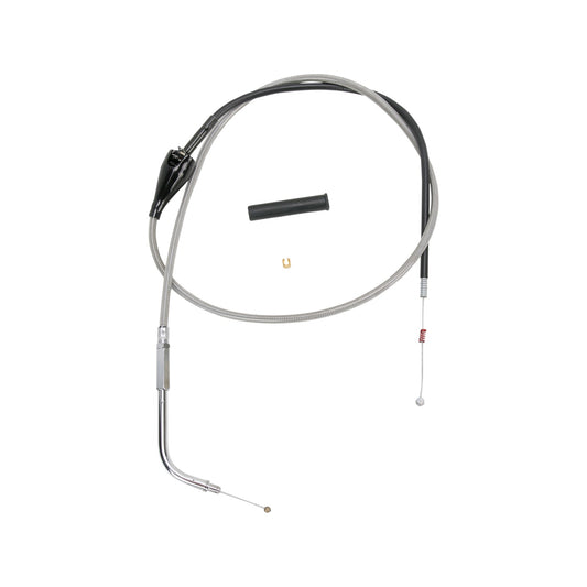 DRAG SPECIALTIES - STAINLESS BRAIDED IDLE CABLE - 44"