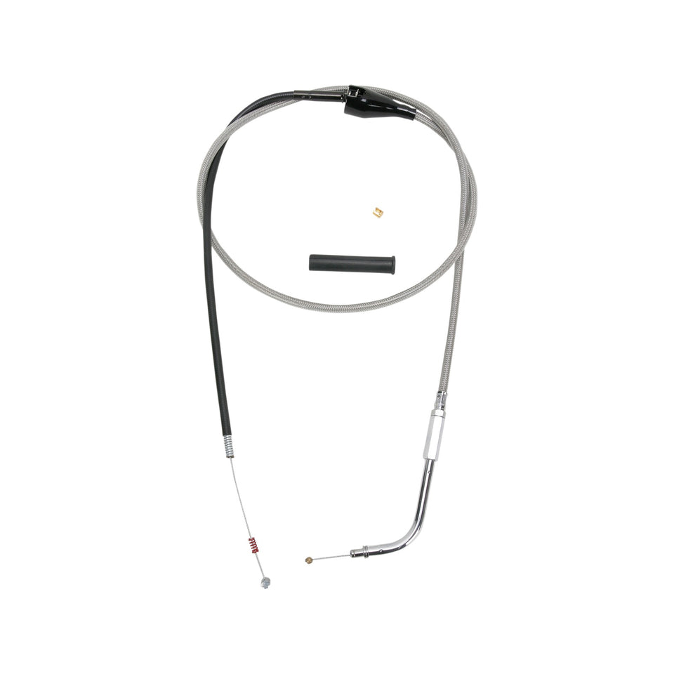 DRAG SPECIALTIES - STAINLESS BRAIDED IDLE CABLE - 48"