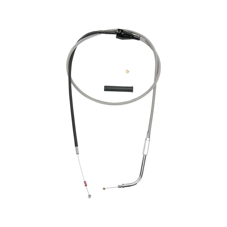 DRAG SPECIALTIES - STAINLESS BRAIDED IDLE CABLE - 48"