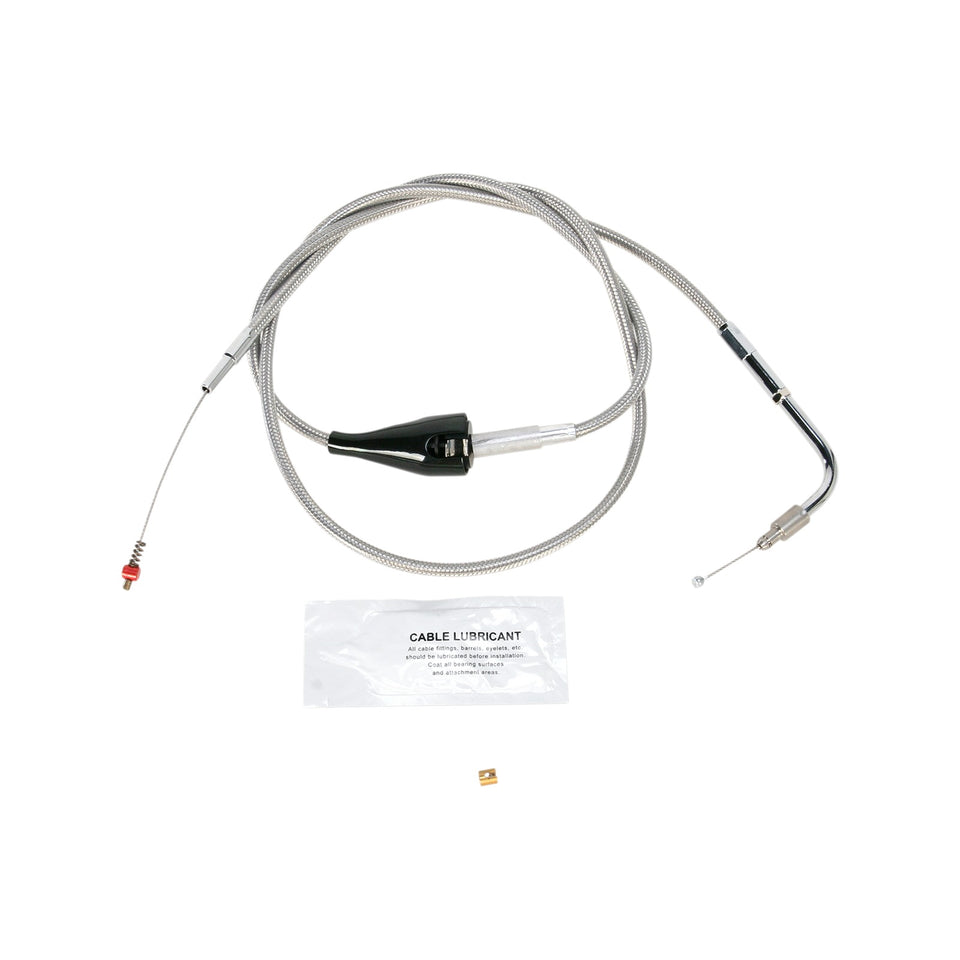 BARNETT - STAINLESS STEEL IDLE CABLE - CRUISE - +8" - '02-'07 FLH