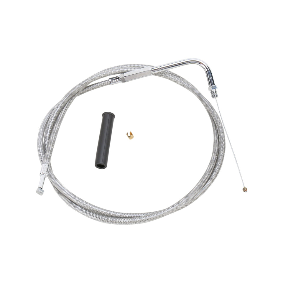 DRAG SPECIALTIES - STAINLESS BRAIDED THROTTLE CABLE - 50"