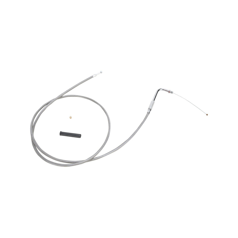DRAG SPECIALTIES - STAINLESS BRAIDED THROTTLE CABLE - 52"