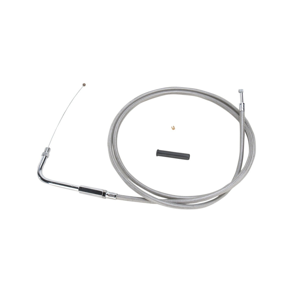 DRAG SPECIALTIES - STAINLESS BRAIDED THROTTLE CABLE - 54"