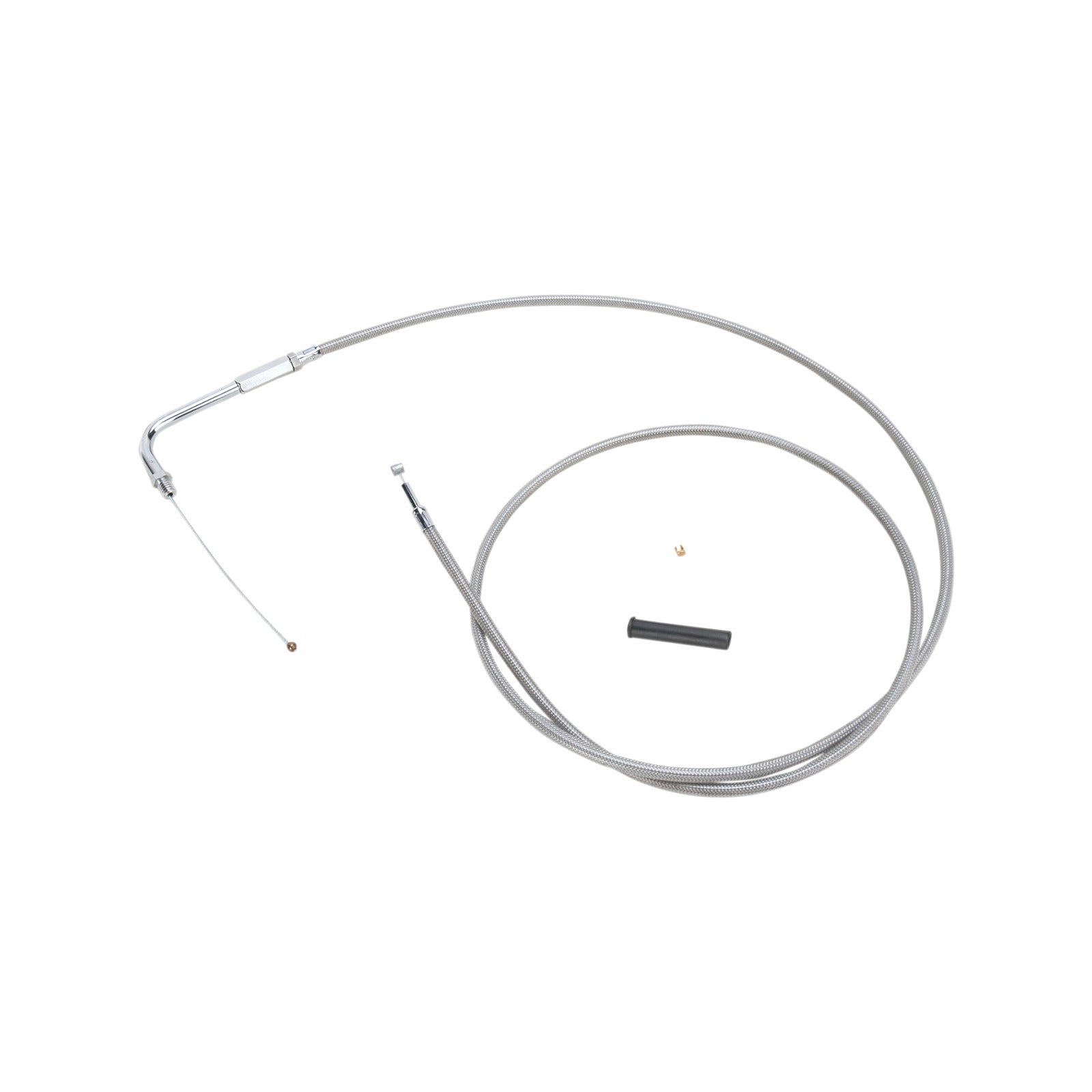DRAG SPECIALTIES - STAINLESS BRAIDED THROTTLE CABLE - 56"