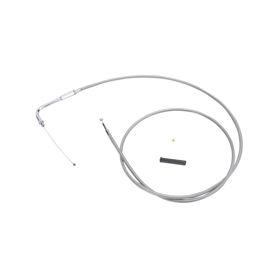 DRAG SPECIALTIES - STAINLESS BRAIDED THROTTLE CABLE - 56"