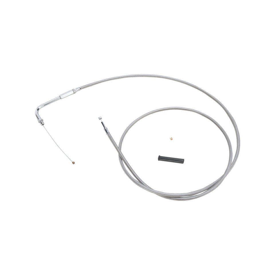 DRAG SPECIALTIES - STAINLESS BRAIDED THROTTLE CABLE - 56"