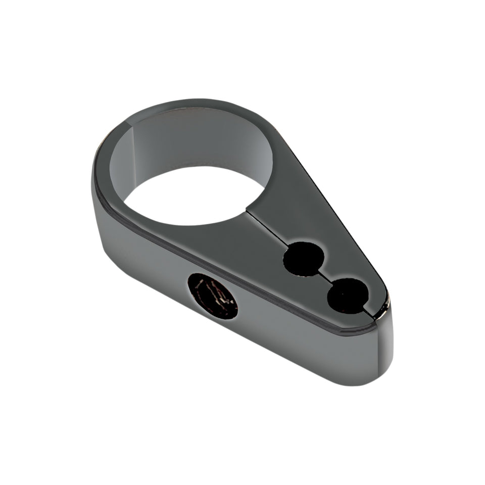 DRAG SPECIALTIES - DIE-CAST CABLE CLAMP - DUAL THROTTLE - 1-1/4" FRAME - BLACK