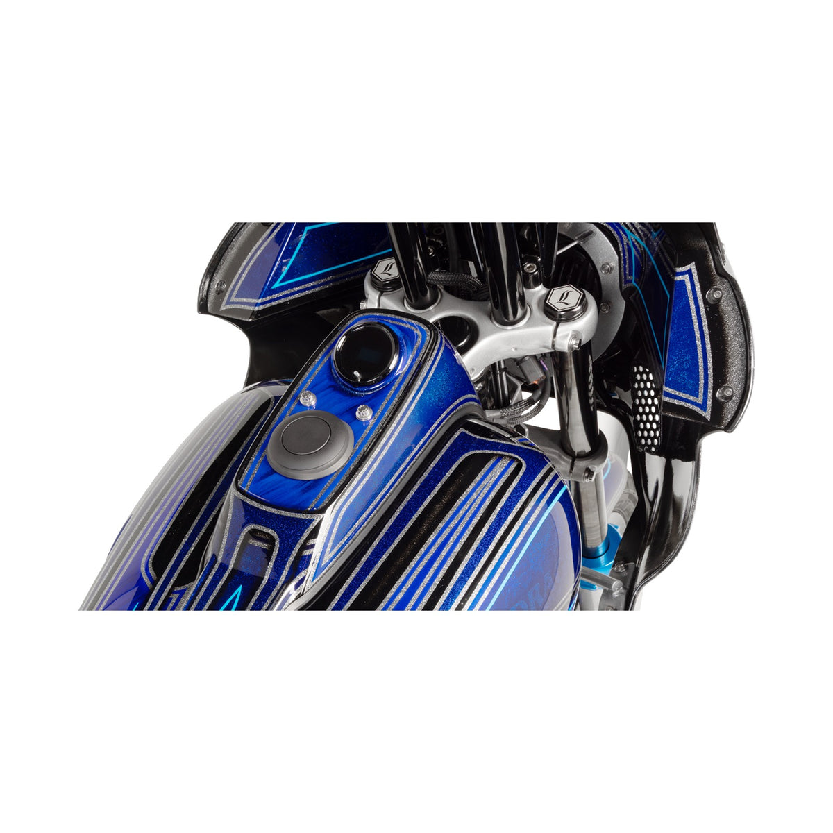 DRAG SPECIALTIES - GAS CAP - VENTED POP-UP - BLACK WRINKLE