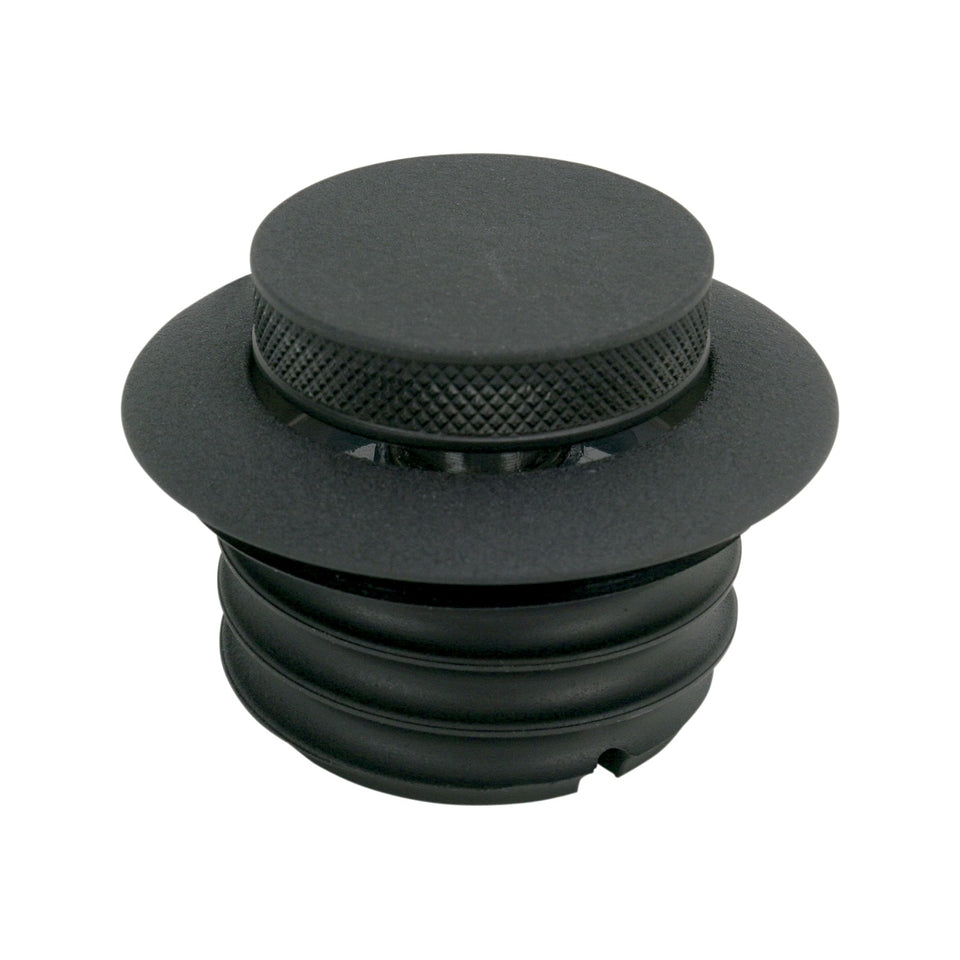 DRAG SPECIALTIES - GAS CAP - NON-VENTED POP-UP - BLACK WRINKLE