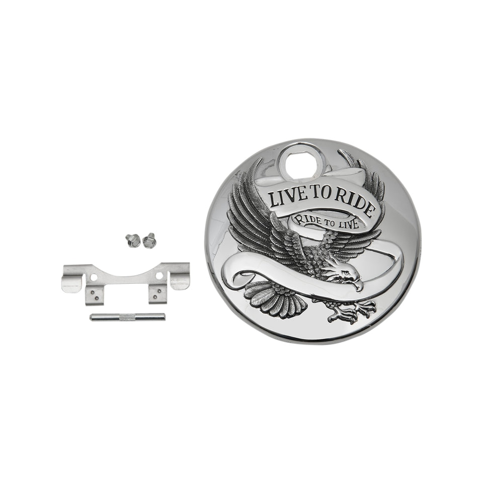 DRAG SPECIALTIES - "LIVE TO RIDE" CONSOLE DOOR - CHROME