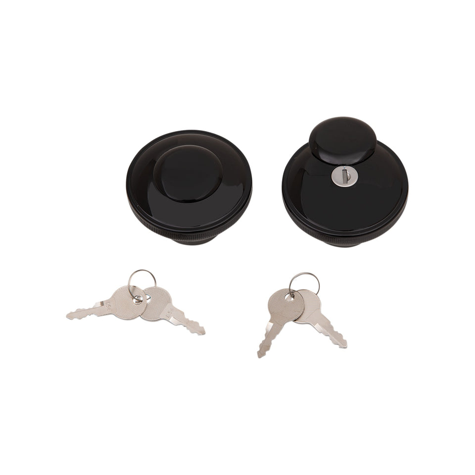 DRAG SPECIALTIES - SCREW-IN LOCKING GAS CAP - NON-VENTED - GLOSS BLACK