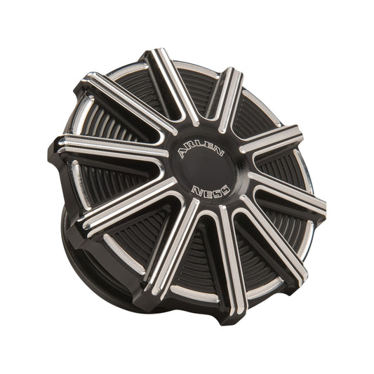 ARLEN NESS - VENTED GAS CAP - 10 GAUGE - BLACK MACHINED ACCENTS