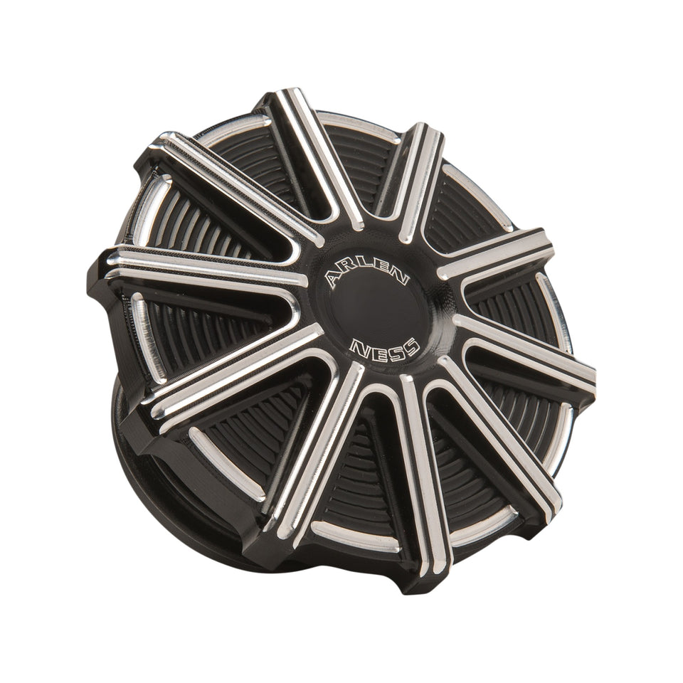 ARLEN NESS - VENTED GAS CAP - 10 GAUGE - BLACK MACHINED ACCENTS