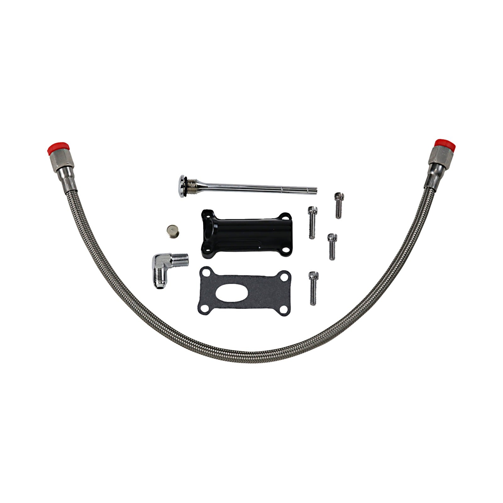 DRAG SPECIALTIES - ENGINE OIL SPOUT KIT - BLACK - 02'-06' TOURING