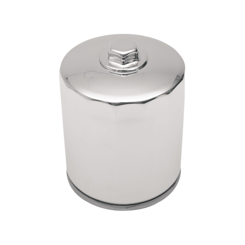 DRAG SPECIALTIES - MAGNETIC RING OIL FILTER WITH NUT - CHROME - 3-1/4"