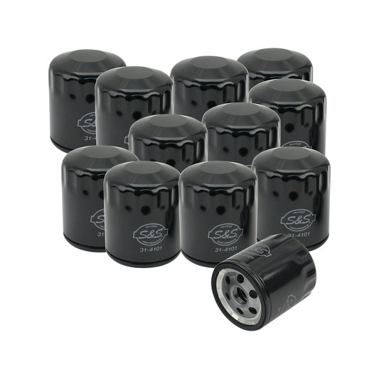 S&S CYCLE - OIL FILTERS - BLACK - 12-PACK