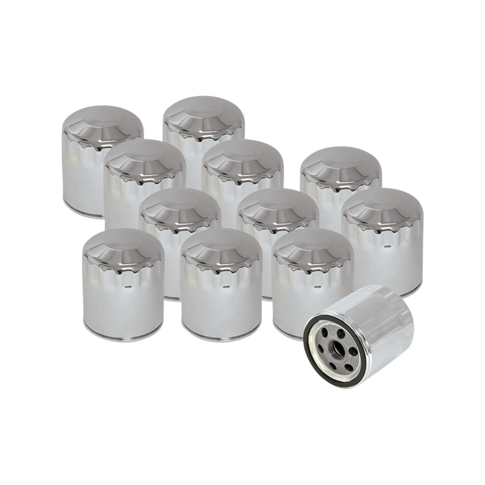 S&S CYCLE - OIL FILTERS - CHROME - 12-PACK