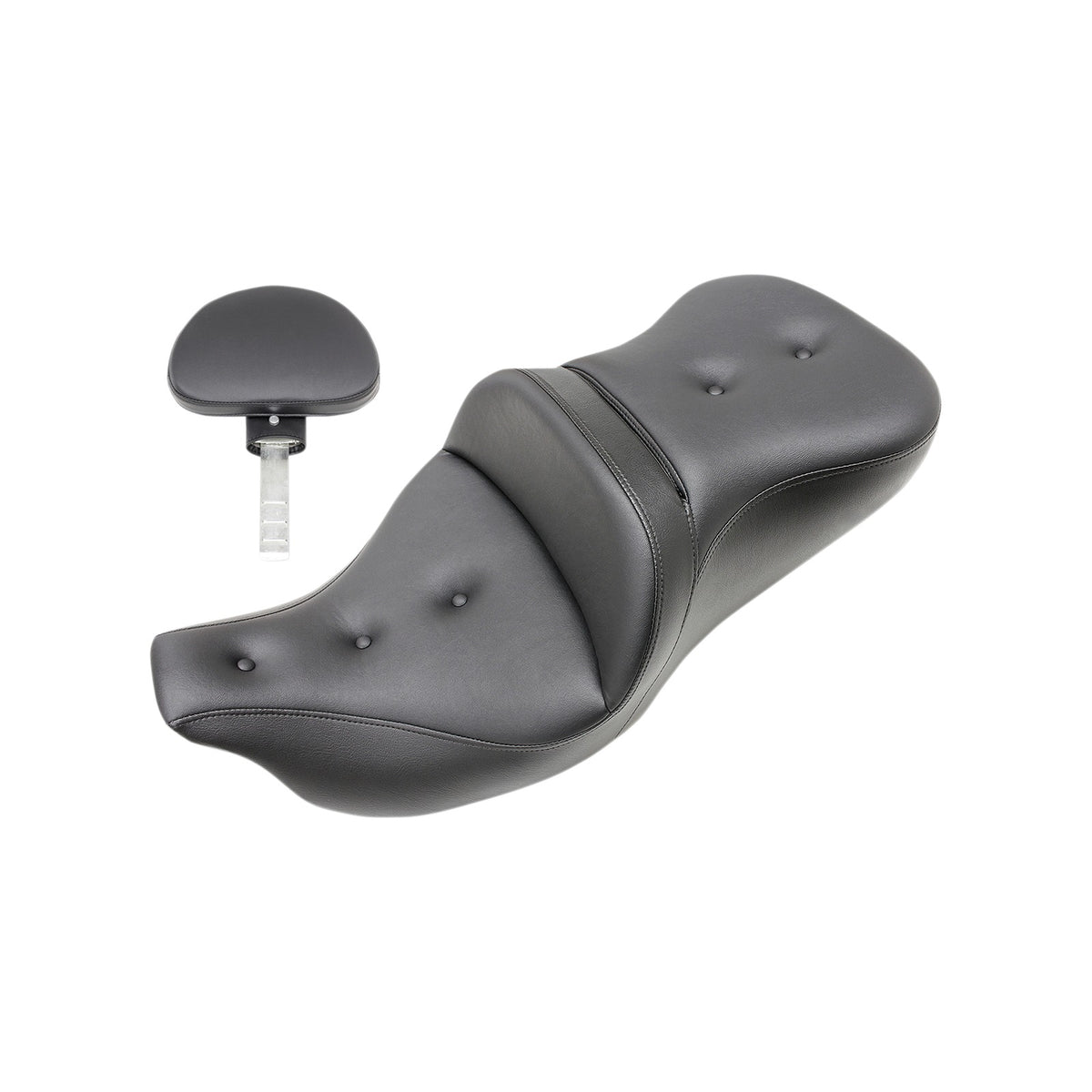 SADDLEMEN - ROADSOFA(TM) SEAT - PILLOW TOP - WITH BACKREST - BLACK - FLH/FLT '09-'24