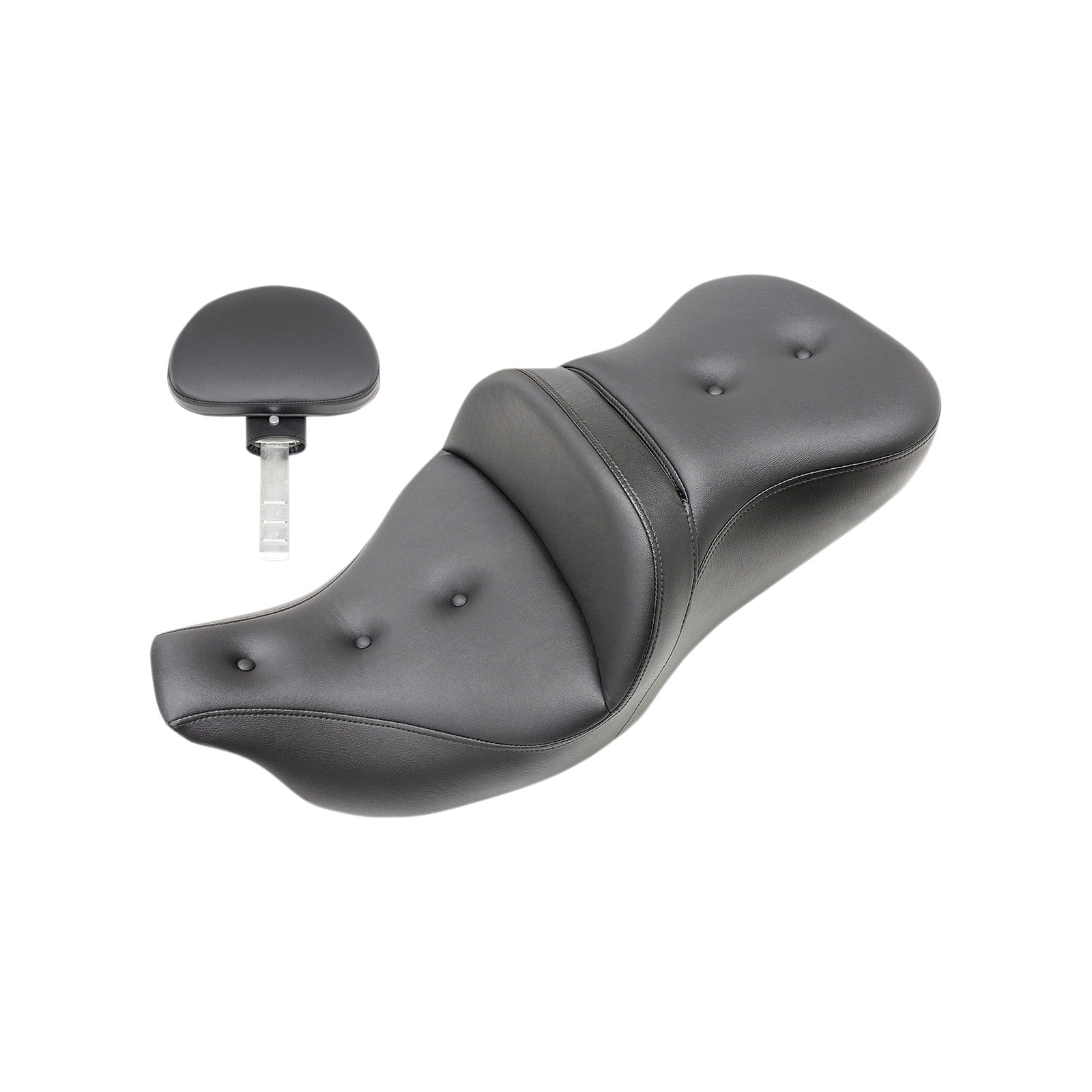 SADDLEMEN - ROADSOFA(TM) SEAT - PILLOW TOP - WITH BACKREST - BLACK - FLH/FLT '09-'24