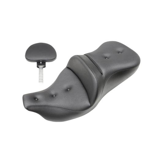 SADDLEMEN - ROADSOFA(TM) SEAT - PILLOW TOP - WITH BACKREST - BLACK - FLH/FLT '09-'24