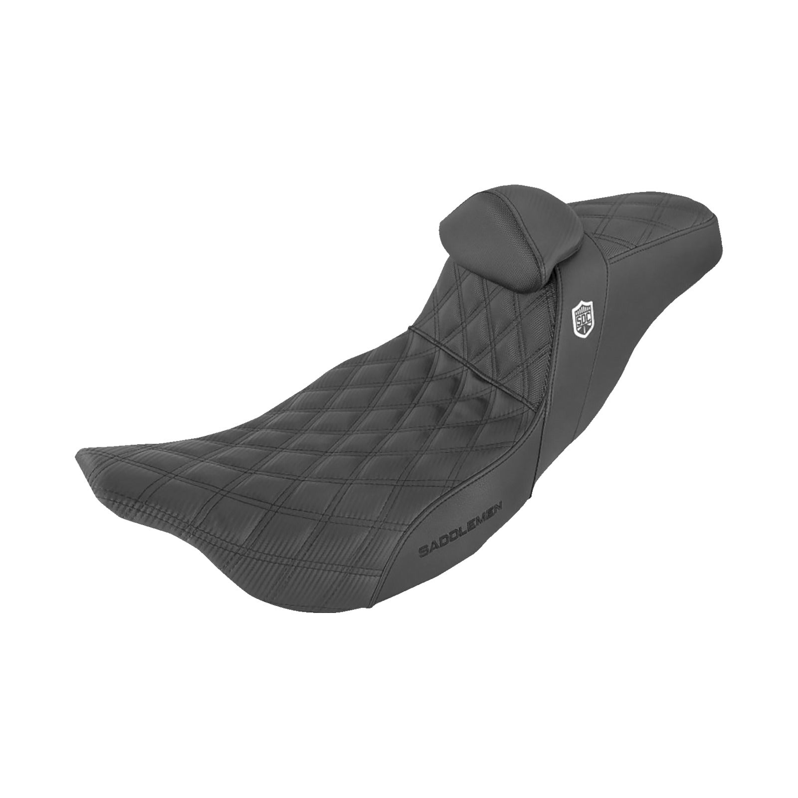 SADDLEMEN - PRO SERIES SDC PERFORMANCE SEAT - W/ BACKREST - LATTICE STITCH/LUMBAR GRIPPER - FL '08-'23