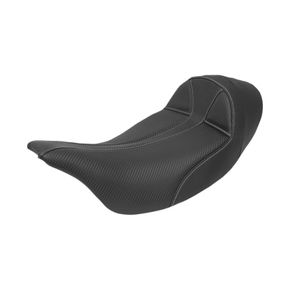 SADDLEMEN - DOMINATOR SOLO SEAT - EXTENDED REACH - W/O BACKREST - BLACK W/ GRAY STITCHING - FL '08-'24