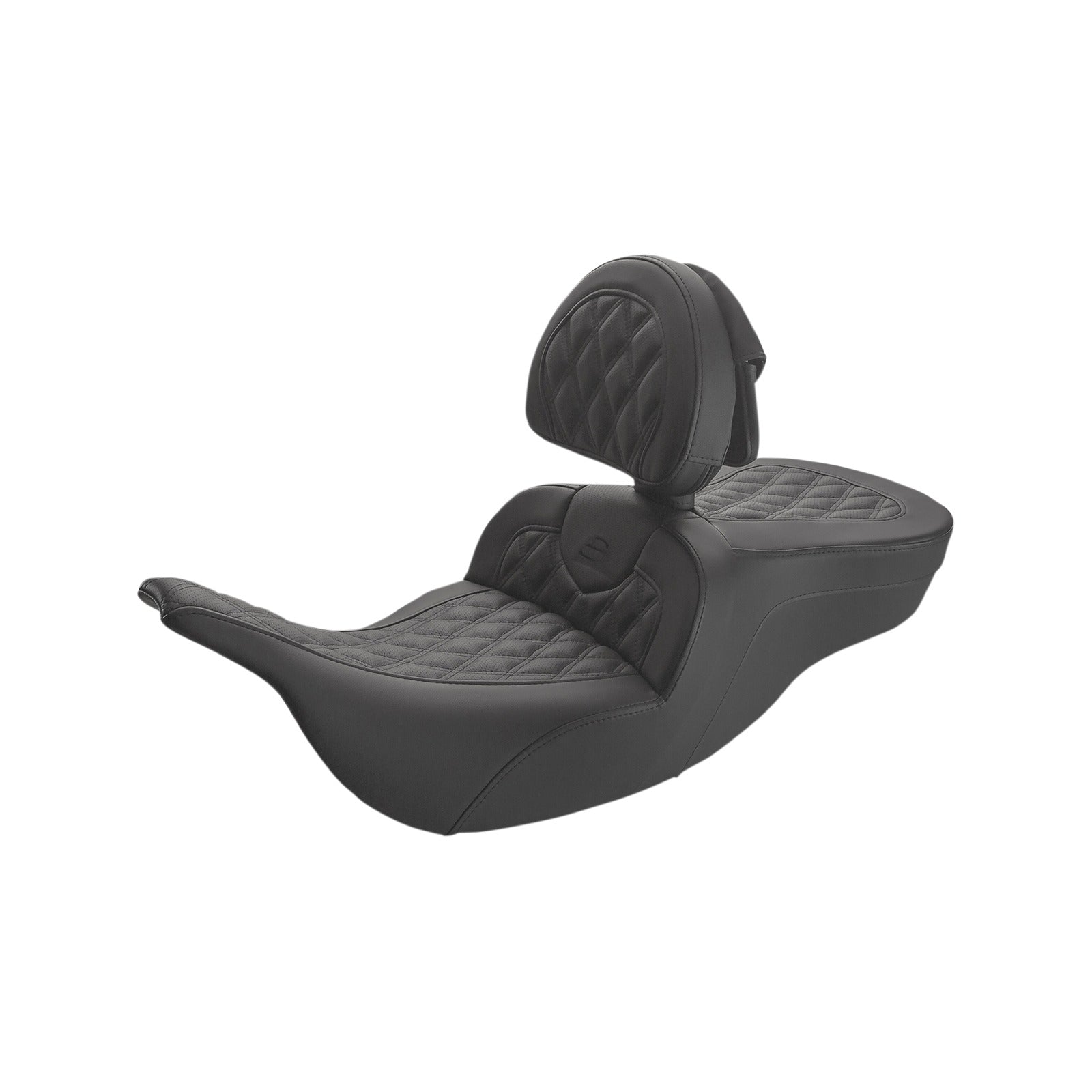 SADDLEMEN - ROADSOFA(TM) LATTICE STITCHED SEAT - W/ DRIVER BACKREST - BLACK