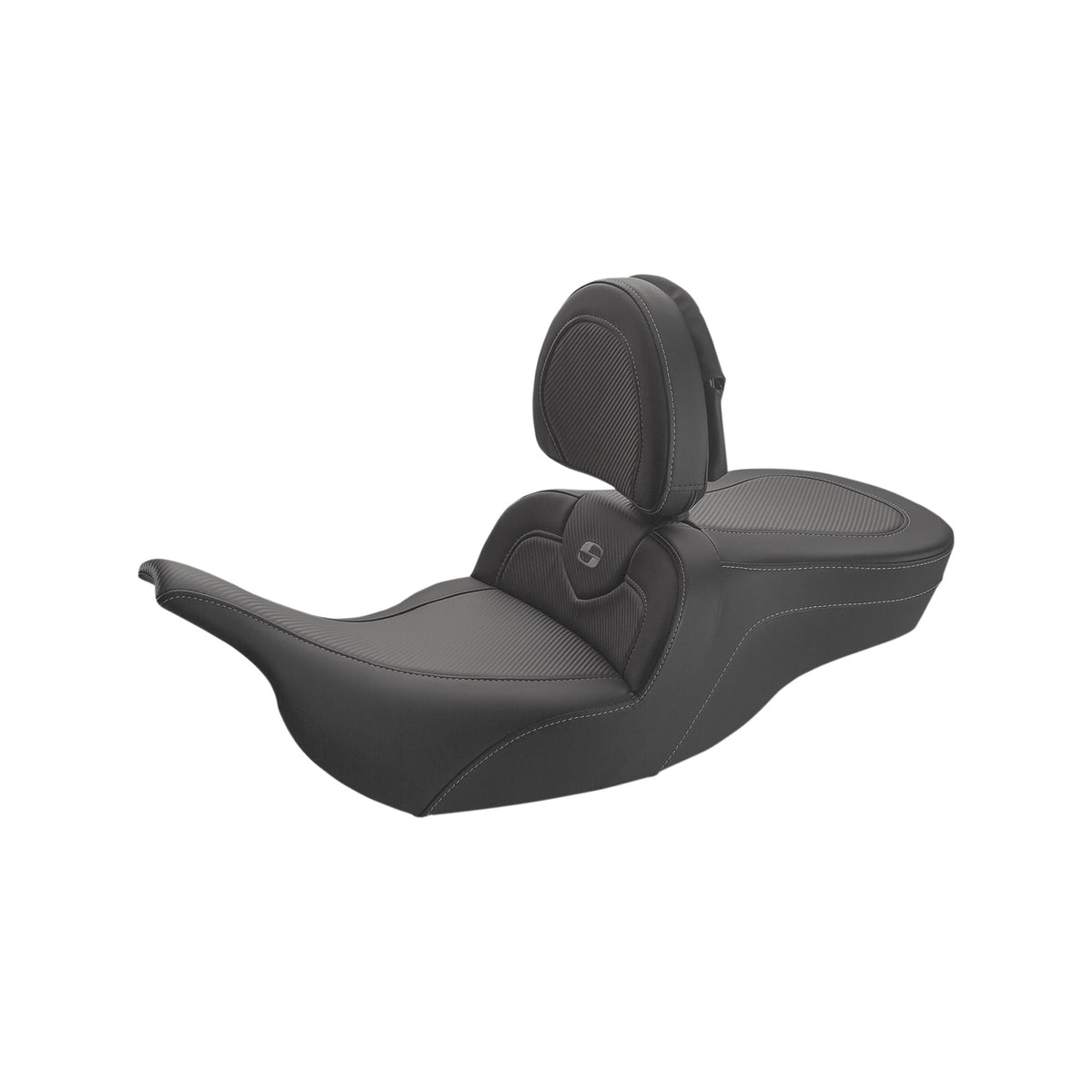 SADDLEMEN - ROADSOFA(TM) CARBON FIBER SEAT - W/ BACKREST - SMOOTH - FLH/FLT '97-'07