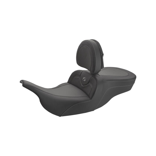 SADDLEMEN - ROADSOFA(TM) CARBON FIBER SEAT - W/ BACKREST - SMOOTH - FLH/FLT '97-'07