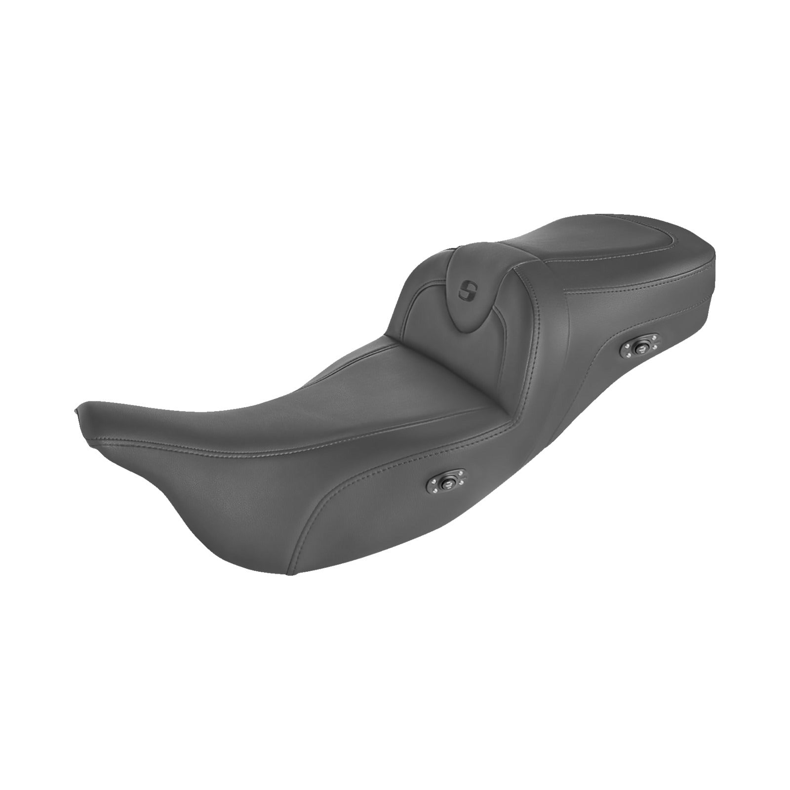 SADDLEMEN - HEATED ROADSOFA(TM) SEAT - WITHOUT BACKREST - BLACK W/ BLACK STITCHING - FL '09-'24
