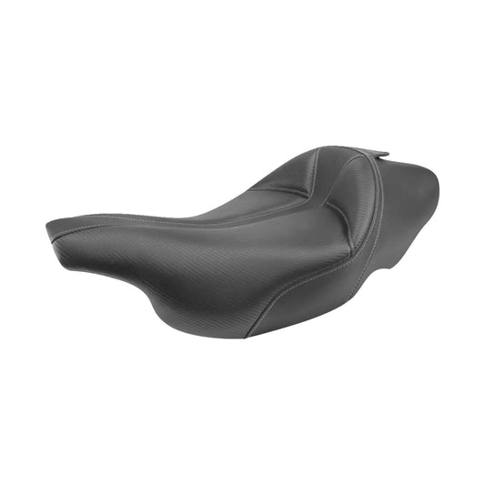SADDLEMEN - DOMINATOR SOLO SEAT - W/O BACKREST - BLACK W/ GRAY STITCHING - FLHT/FLTR '97-'07