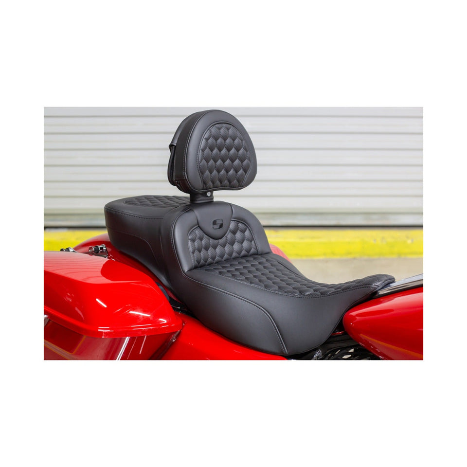 SADDLEMEN - ROADSOFA™ SEAT - HONEYCOMB - EXTENDED REACH - HEATED - '08-'23