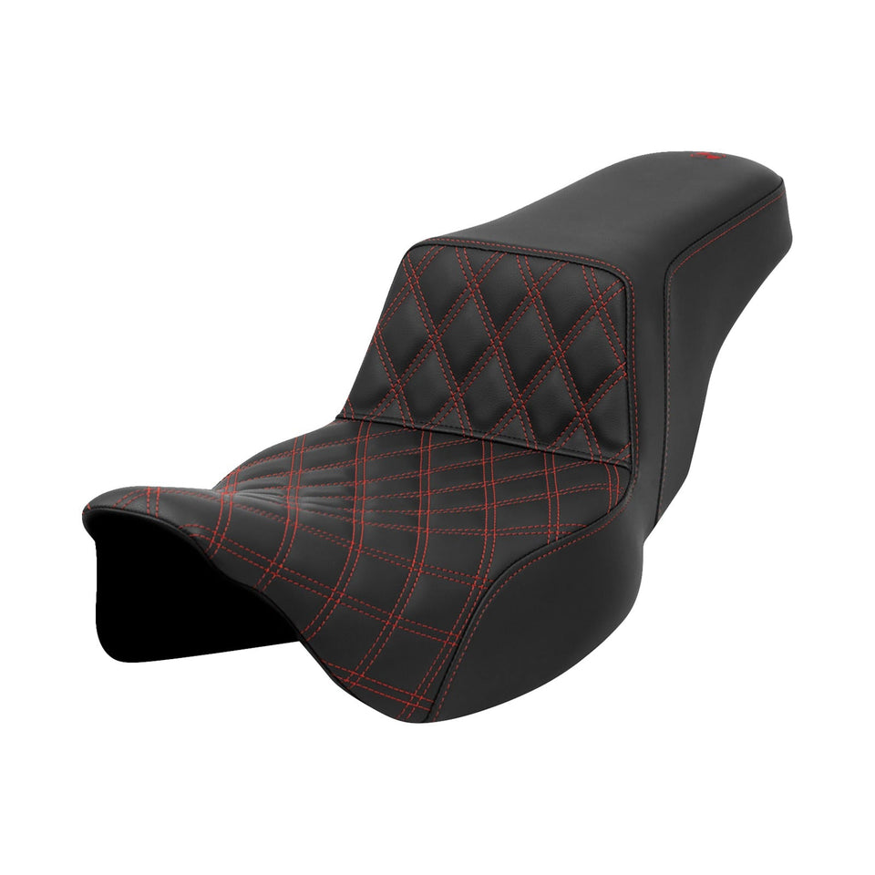 SADDLEMEN - STEP-UP SEAT - RED STITCH - EXTENDED REACH - FLH/FLT '08-'23