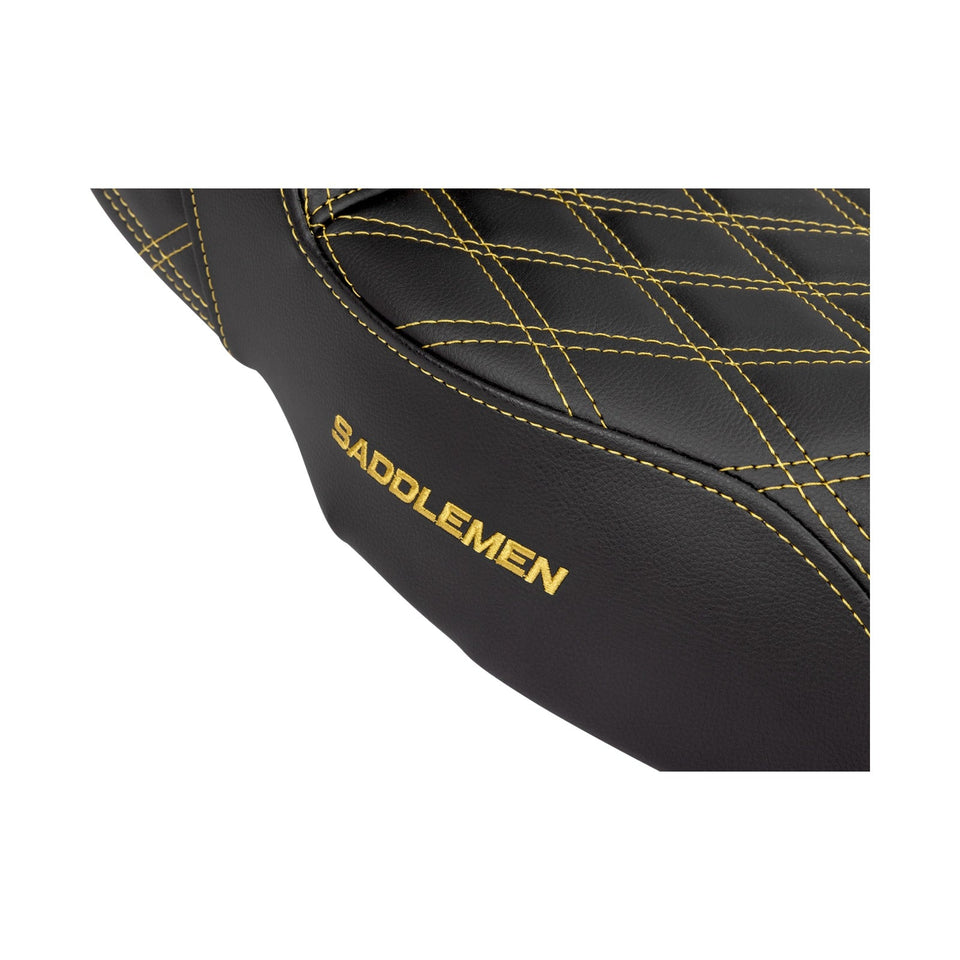 SADDLEMEN - STEP-UP SEAT - GOLD STITCH - EXTENDED REACH - FLH/FLT '08-'23
